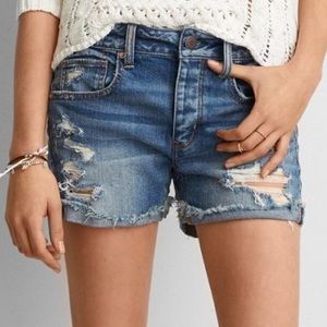 AEO Tomgirl Denim Midi Shorts